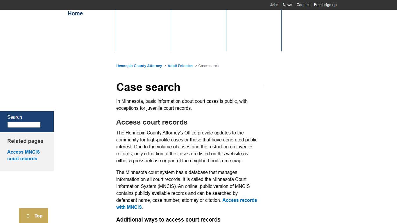 Case search | Hennepin County